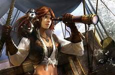 piratas mate pirata chicas dnd portraits rpg femininos spyglass rum