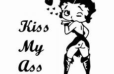 kiss ass sticker funny car personality decal 4cm c4 decorative vinyl accessories stickers