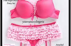 panties pink rhumba garter set bra panty sell ruffle med hot now