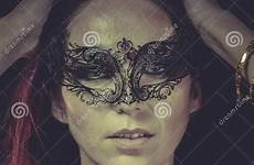 mask boudoir venetian sensual masked brunette woman young