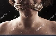 rope gagged submissive girl background shutterstock stock