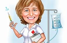 caricature nurse uniform syringe