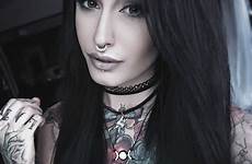 goth girl tattooed tattoos girls women hot lady tattoo tumblr sexy beautiful inked dark luna beauty model gothic hair emo