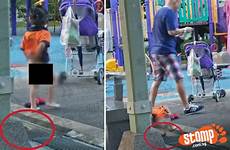 poop girl peeing girls playground drain man lets singapore public stomp woodlands bother cleaning even near young granny naked doesn