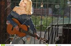 guitar sensual old lady singer stock