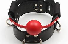ball collar leather slave gag amazon mr red color