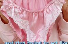 sissy panties captions wearing satin lingerie pink lace feminization these would transgender adult place choose board love now