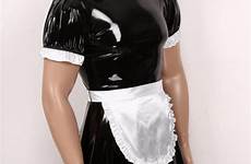 uniform servant costumes crossdressing puff stag flared satin