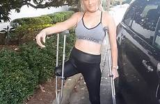 prosthetic fun crutches filming youtuber