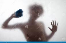shower sexy woman taking silhouette stock royalty curtain behind preview