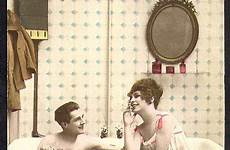 postcards vintage french bathroom bath postcard naughty 1920s couples victorian choose board bathrooms