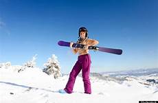 topless female skier nudity skiing standing stock winter heel sports extreme confusing huffpost amount