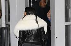 kardashian kim airport angeles los international kanye west booty jeans arrives gotceleb hawtcelebs