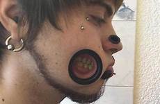 piercing extreme body hole taken cheeks modifications max tunnels after flesh