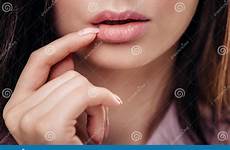 mouth finger woman her brunette background beautiful sexy preview feminine human