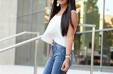 jeans outfits heels denim outfit spring high cute latina fashion summer para style top skinny casual crop waisted moda women