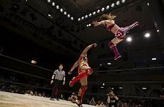 japan wrestlers wrestler martial arts professional reuters avax relying kicking peter satomura mieko jumps opponent kaori exists intense soranews24 unless