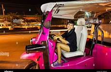 tuk girl driving thai alamy pink