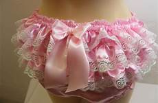panty ruffle sissy frilly lace fetish panties butt silky satin bum white pink lingerie etsy knickers kinky