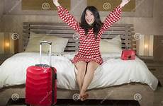 cheerful bed luggage
