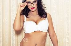 lingerie glasses off take woman white sensual wall vintage stock