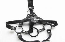 gag harness belt mouth ring leather head bondage hood sm toy game sex larger