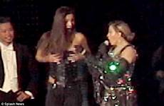 madonna josephine georgiou show breast fan down stage girl brisbane top pulls fans bare her woman old she during exposes
