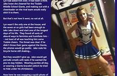 tg captions blackmail sissy feminization cheerleader brite humiliation cheerleading