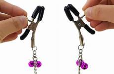 nipple sex toys bells breast clamps clips chain pair couple games adult toy