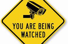 watched being sign caution signs warning k2 surveillance diamond graphic mysecuritysign sku