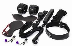 bondage bdsm sex tools set toys fetish sexual kit sexy adult 8pcs handcuffs restraint 8pc rope leather gag collar whip
