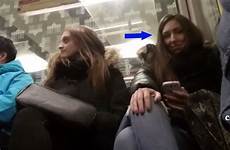 bulge staring women crotch train guy his camera hides catches multiple
