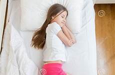 pajamas girls sleeping bed teenage brunette above preteen dreamstime stock pink preview pretty