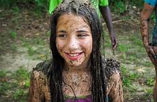 girls camp mud covered girl will
