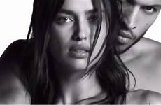 nude irina shayk completely givenchy jeans model male goes campaign