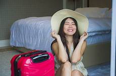 asian arriving korean suitcase