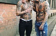 tattoos tattooed torso sleeve friend