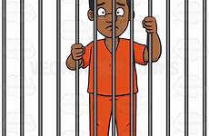 jail cartoon clipart prison bars behind man clip cartoons child drawings drawing vector prisoner animated people bar sad african arrested