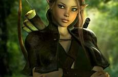 elf warrior fantasy female girl character 3d elves women wood warriors elfa gate portraits characters ranger dnd inspirational concept artwork