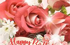 birthday gif happy woman roses pink her cards bday flickering funimada