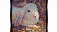 Stupell Industries Impressionist Rabbit Painting Animals & Insects Painting Black Floater Framed Canvas Art Print Wall Art, 18 x 18