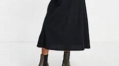 Cotton On Maternity short sleeve babydoll midi dress in black  | ASOS