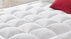 SONORO KATE Mattress Topper, Extra Thick Mattress Protector,Cooling Mattress Pad Cover for Back Pain, Plush & Support Bed Topper Overfilled Down Alternative with 8-21" Deep (White, Queen)