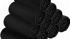 36 Pieces Black Fleece Throw Blankets Bulk 50 x 60 Inch Throw Blankets Warm Blanket Polyester Soft Cozy Blanket for Living Room, Couch, Bed, Lap, Outdoor, Camping, Home, Office, Wedding, Homeless