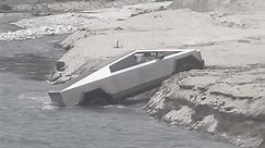Driver Overestimates the Tesla Cybertruck, Gets Stuck in River Bed