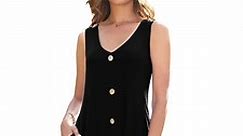 VEPKUL Plus Size Summer Dresses 2X for Women, Sleeveless T-Shirt Dress Casual Sexy V Neck Sundress with Pockets Swing Swimsuit Cover Ups