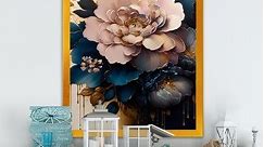 Designart "Deep Pink Camellia Floral Design II" Floral & Botanical Framed Art Print - Bed Bath & Beyond - 37287861