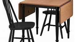 DANDERYD / SKOGSTA table et 2 chaises, plaqué pin noir/noir, 74x134/80 cm - IKEA