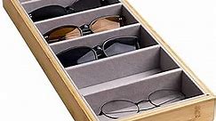 Natural bamboo Glasses Eyeglass Eyewear Sun glasses Sunglasses Box Storage Case Tray Display Showcase Organizer Box