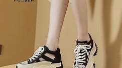 Versatile thick-soled hollow casual sneakers